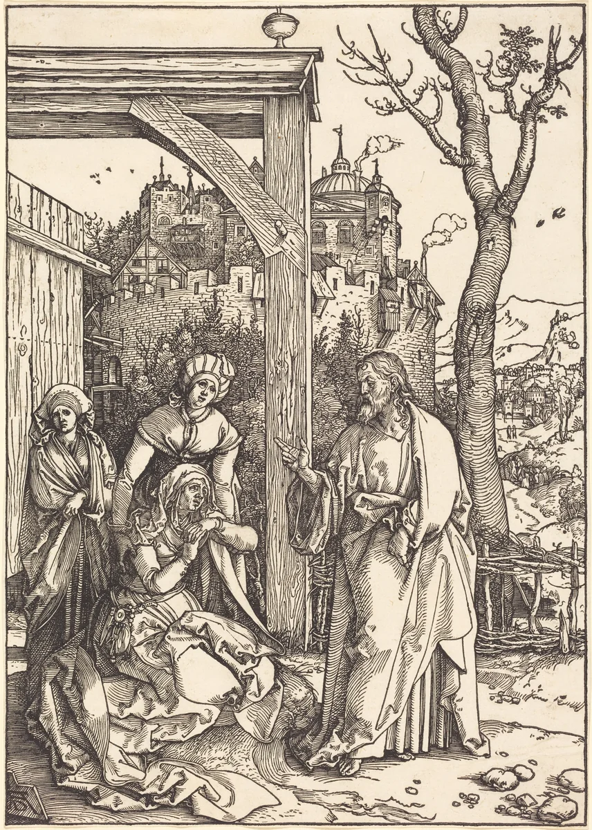 Christ Taking Leave from His Mother by Albrecht Dürer, print, 1504-1505
