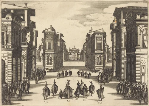 Il Solimano, Act IV by Jacques Callot, print, 1620