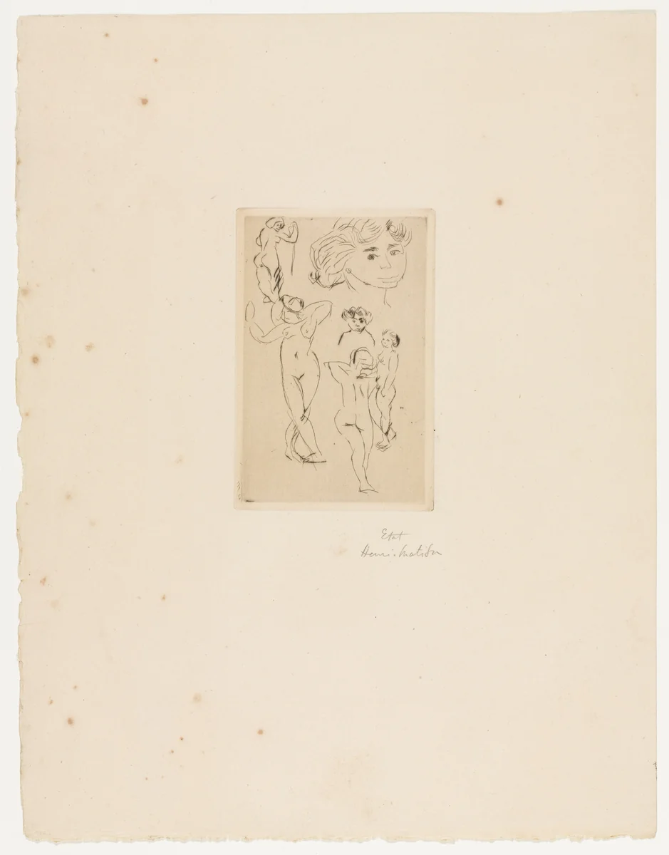 Four Nudes, Two Heads (Quatre nus, deux têtes) by Henri Matisse, print, 1900