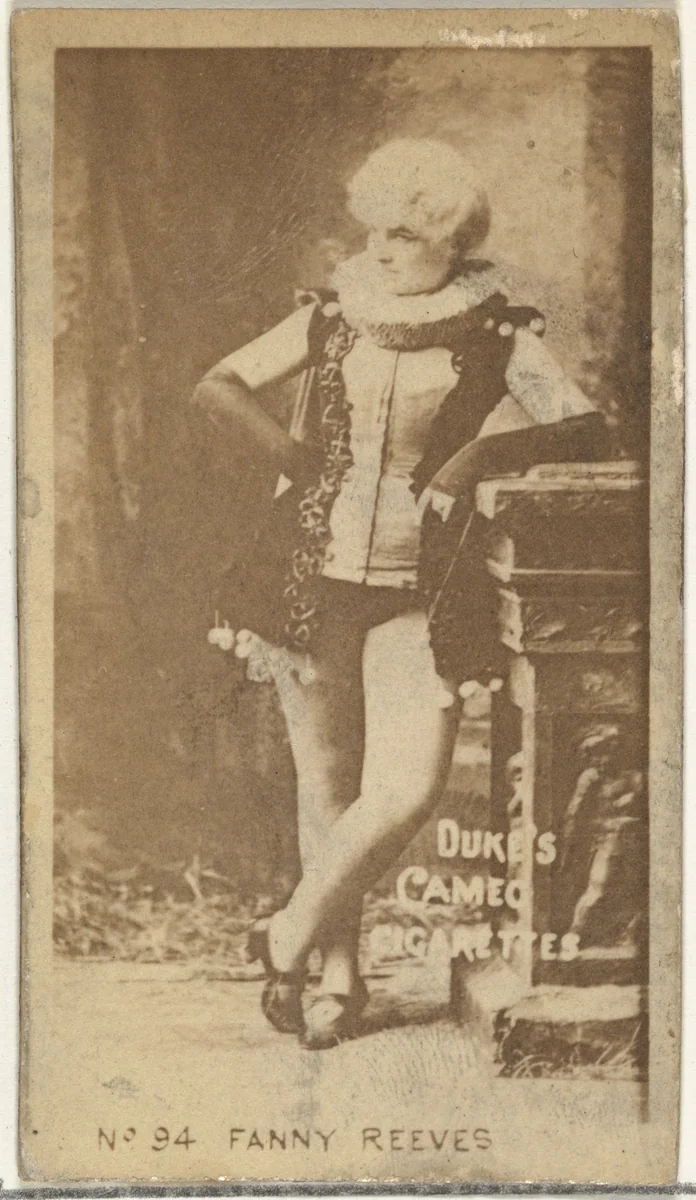Card Number 94, Fanny Reeves, from the Actors and Actresses series (N145-4) issued by Duke Sons & Co. to promote Cameo Cigarettes by W. Duke, Sons & Co., photograph, 1880-1889