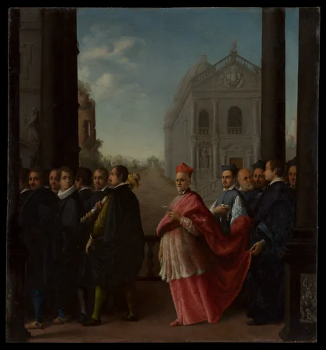 A Cardinal's Procession by Ottavio Leoni, painting, 1621