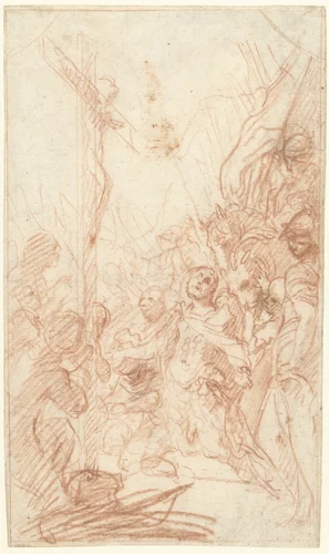 De centurion onder het kruis by Giovanni Battista Piazzetta, drawing, 1692-1754