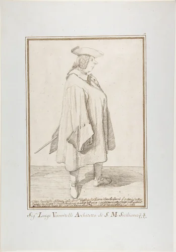 Luigi Vanvitelli by Pier Leone Ghezzi, drawing, 1674-1755
