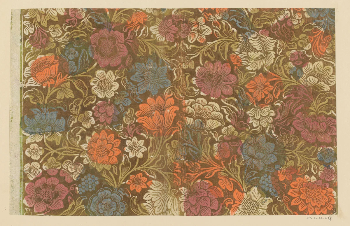 Blad met bloemen by anonymous, other, 1730-1780