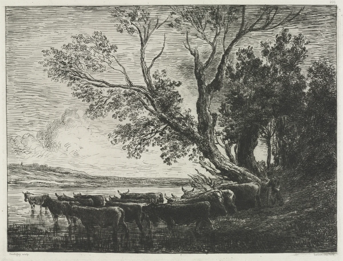 The Ford by Charles-François Daubigny, print, 1865
