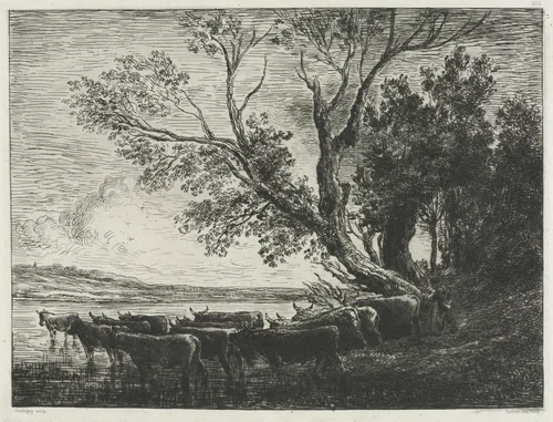 The Ford by Charles-François Daubigny, print, 1865
