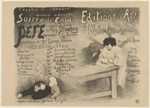 Playbill for August Strindberg's Père (Father) by Félix Vallotton, print, 1894