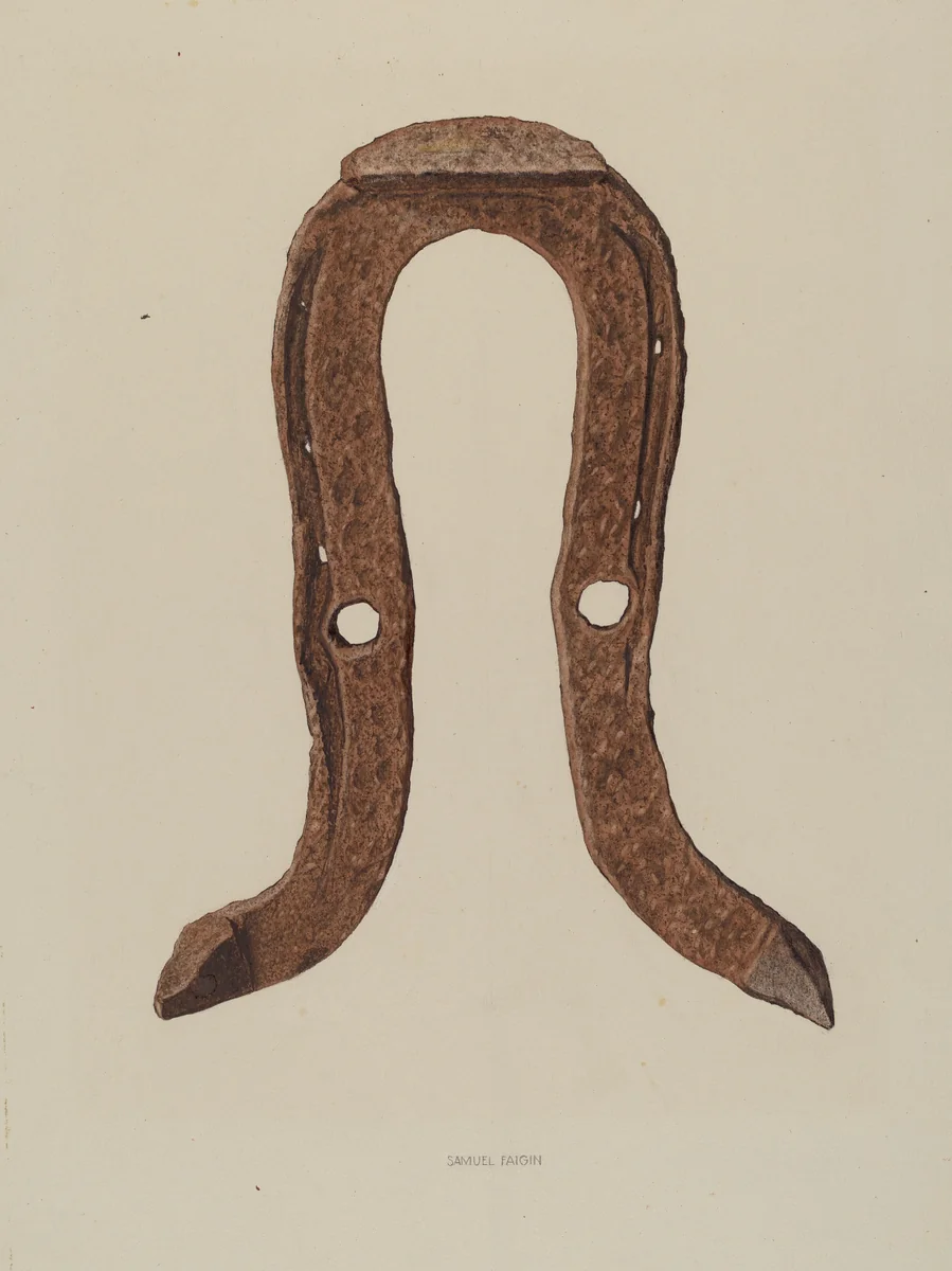 Skid Shoe for Horse by Samuel Faigin, index of american design, 1938