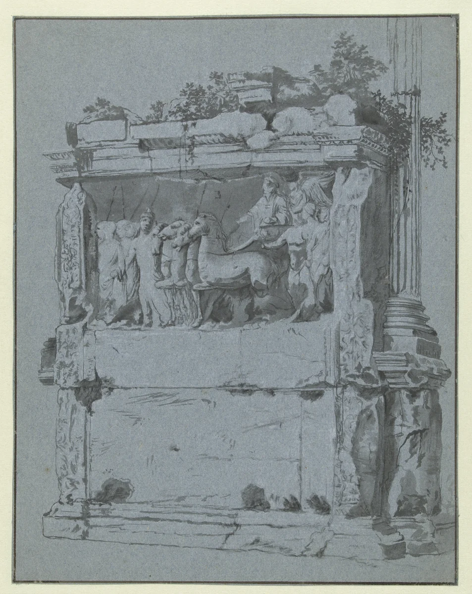 Basreliëf van de boog van Titus by Jan Wils, drawing, 1610-1666