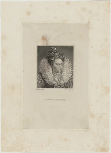 Queen Elizabeth by Isaac Oliver; Robert Cooper, print, 1775-1836