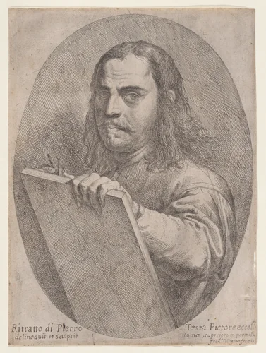 Self-Portrait by Pietro Testa, print, 1600-1650