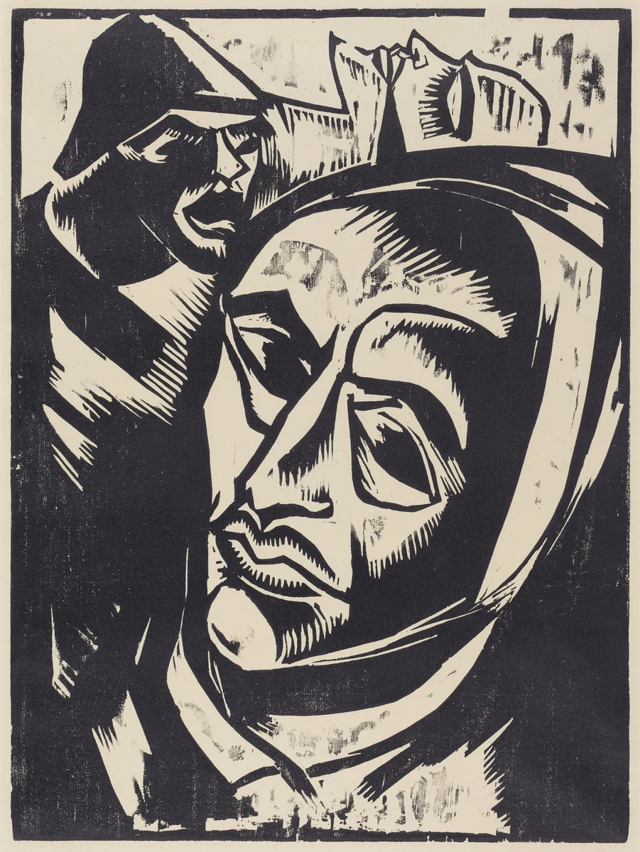 Wounded Soldier by Max Pechstein, print, 1917