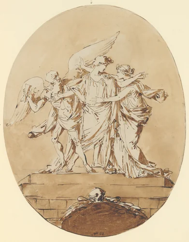 Allegorical Design for a Tomb by André Lebrun, drawing, 1745-1811