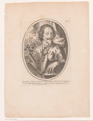 Portret van Gottfried Heinrich zu Pappenheim by anonymous, print, 1644-1668