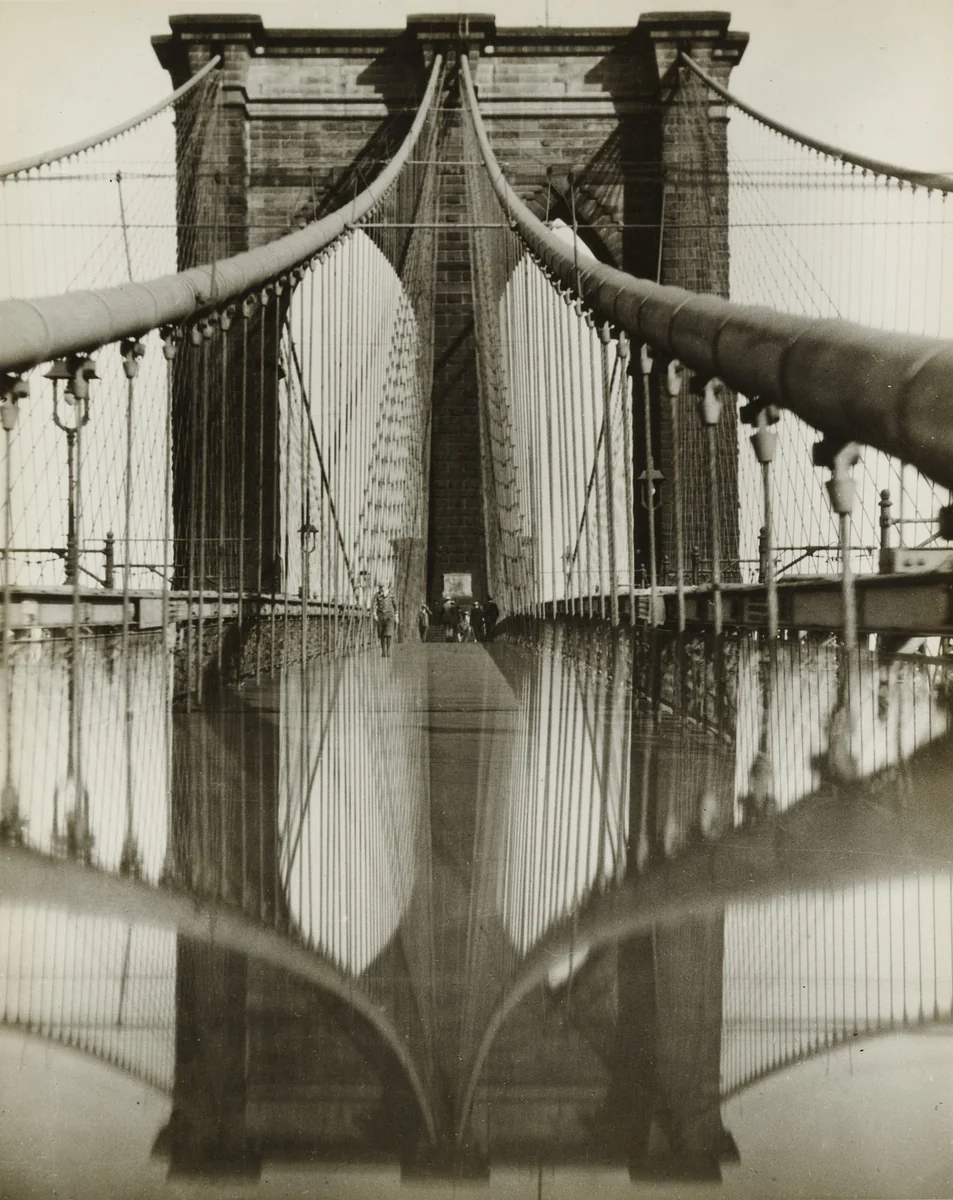 Brooklyn Bridge in Rainy Weather by J. Jay Hirz, photograph, 1927