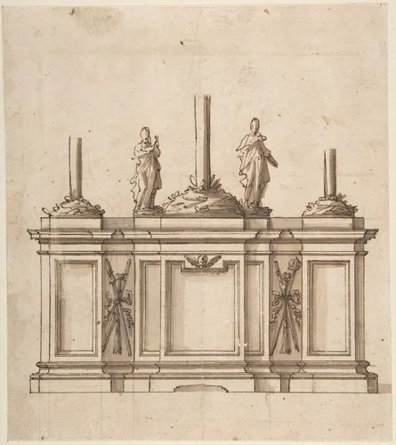 Design for an Altar by anonymous, drawing, 1700-1800