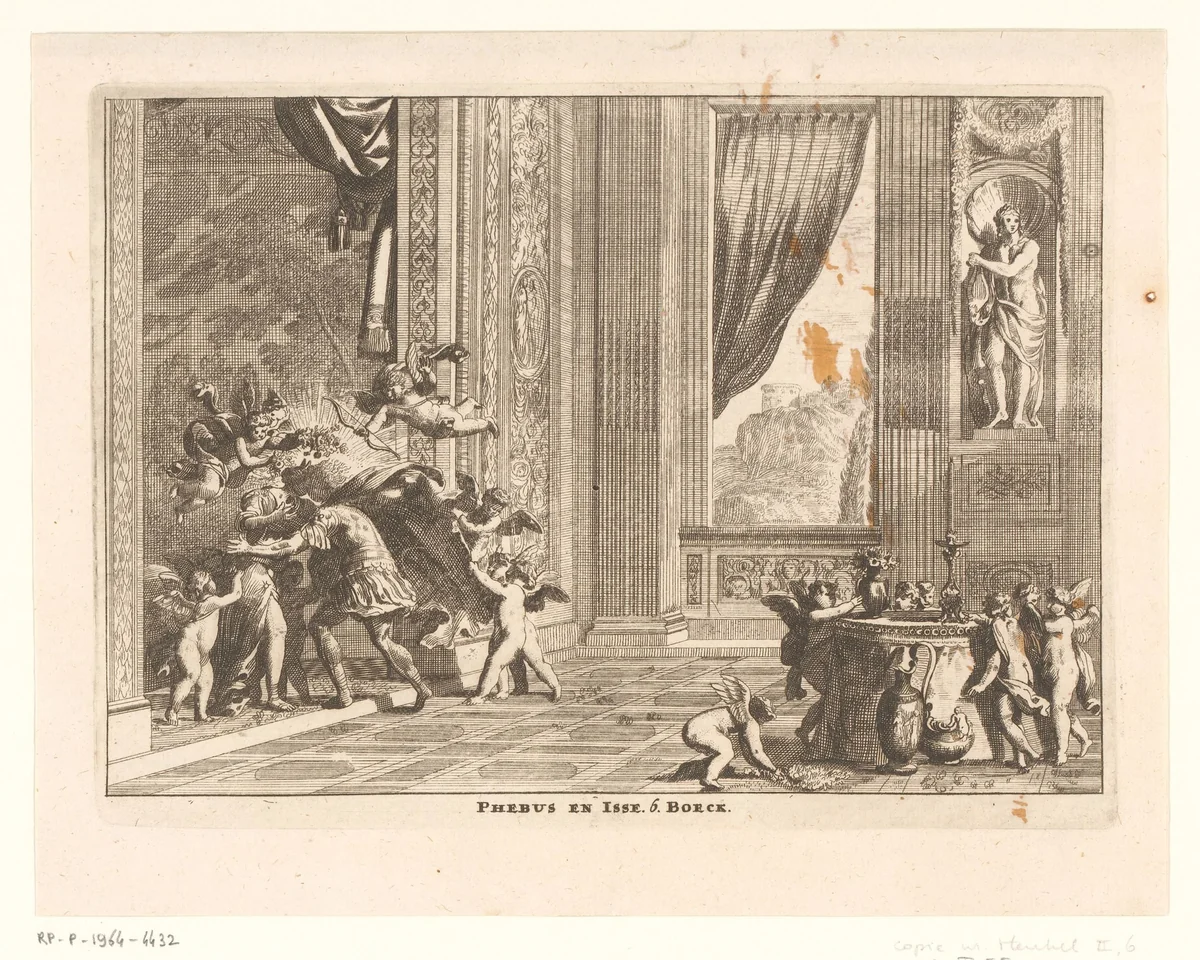Apollo en Leucothea by anonymous, print, 1628-1682