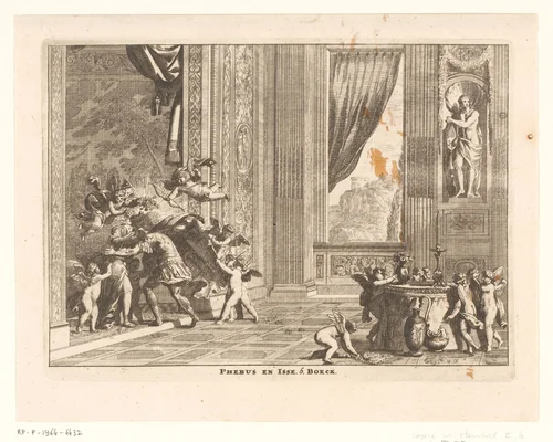 Apollo en Leucothea by anonymous, print, 1628-1682