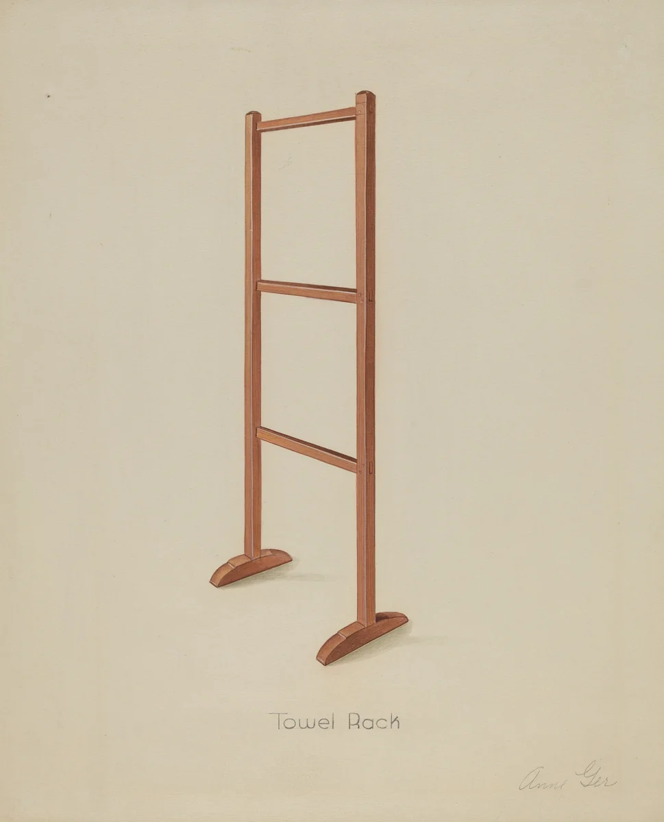 Shaker Towel Rack by Anne Ger, index of american design, 1936