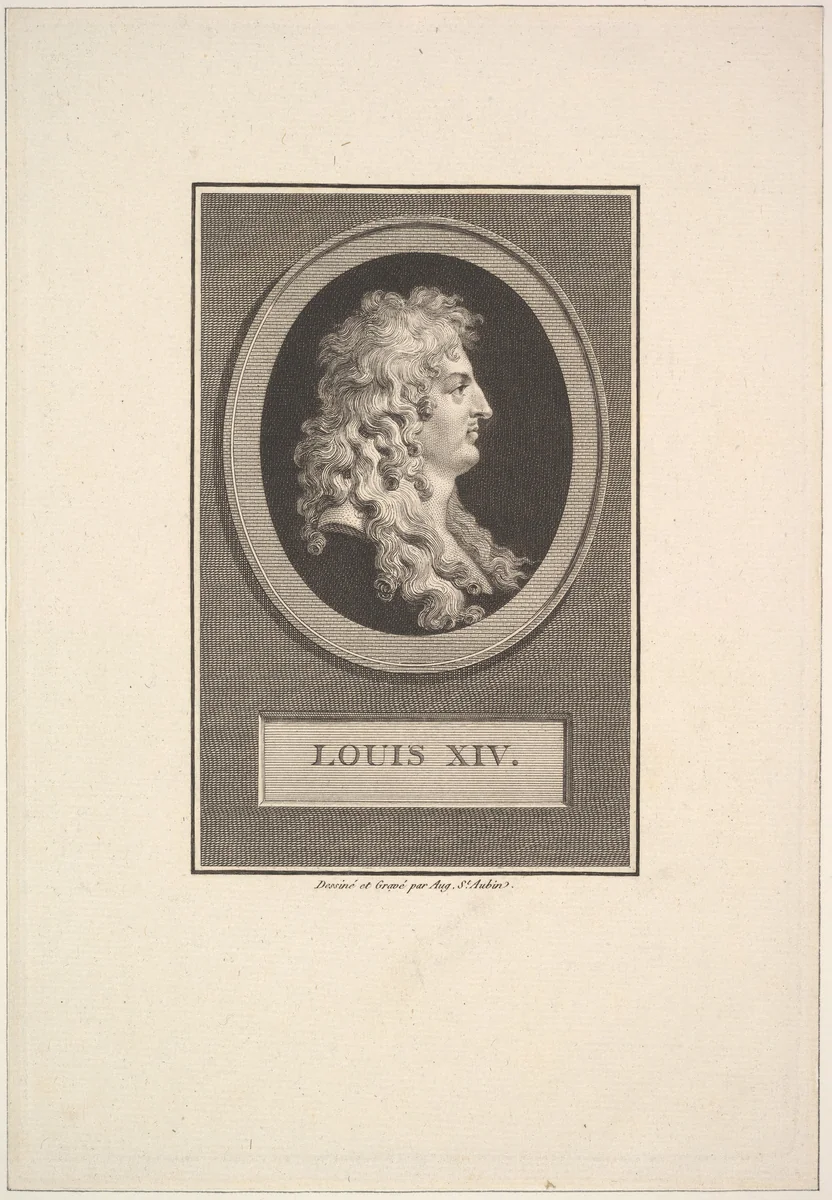 Portrait of Louis XIV by Augustin de Saint-Aubin, print, 1779