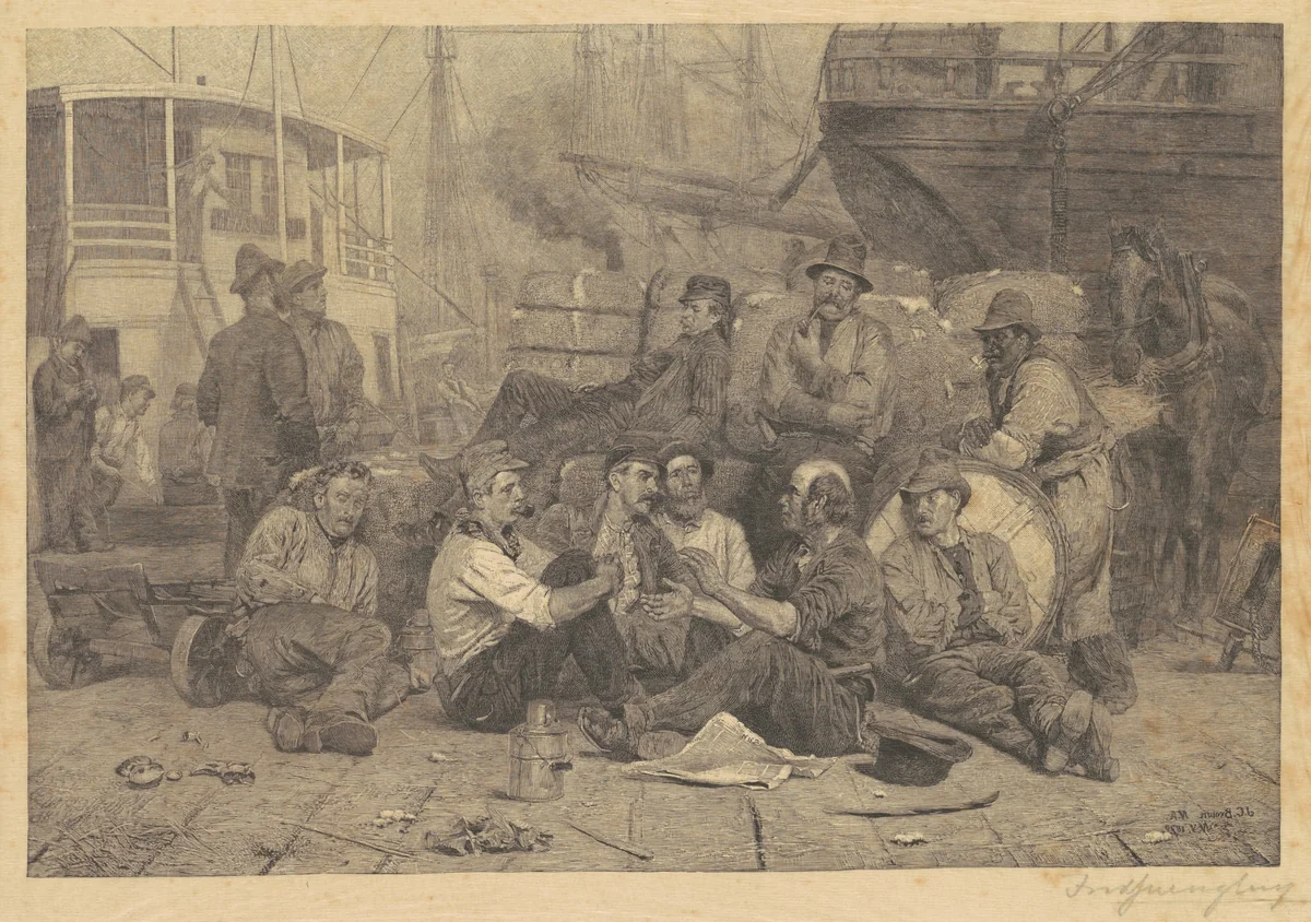 The Longshoremen's Noon by Frederick Juengling
John George Brown, print, 1886
