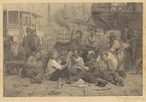 The Longshoremen's Noon by Frederick Juengling
John George Brown, print, 1886