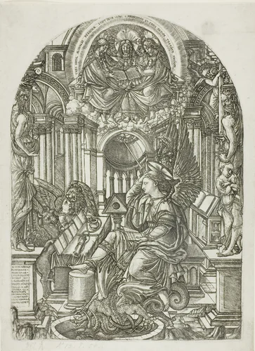 St. John on the Island of Patmos by Jean Duvet, print, 1550-1560