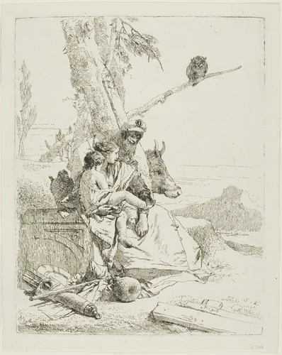 The Family of the Oriental Peasant, from Scherzi by Giovanni Battista Tiepolo, print, 1735-1740