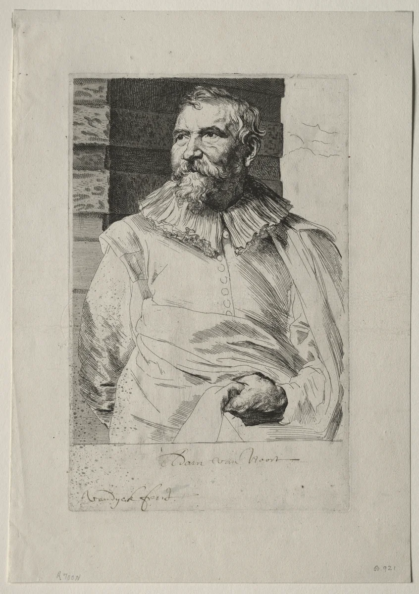 Adam van Noort by Anthony van Dyck, print, 1630-1633