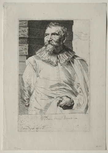 Adam van Noort by Anthony van Dyck, print, 1630-1633
