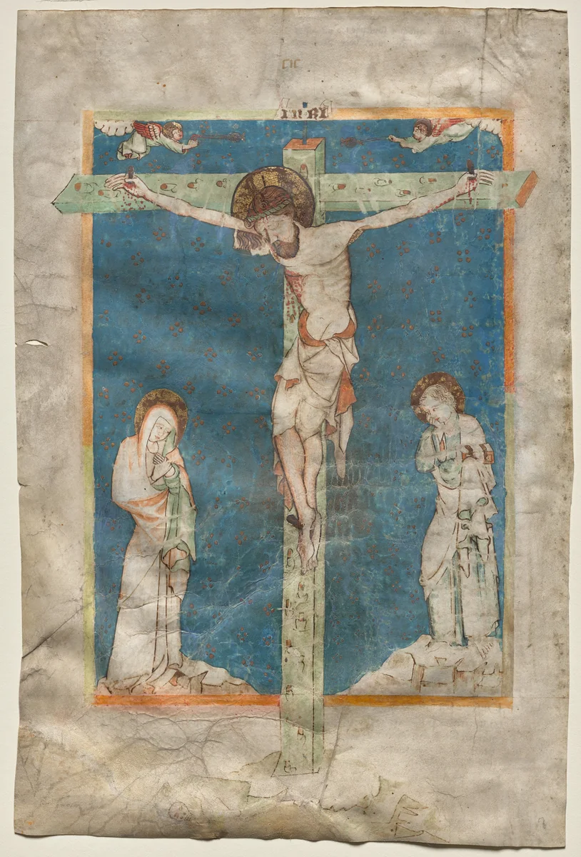 Leaf from a Missal: The Crucifixion (recto) by Unknown, manuscript, 1325-1345