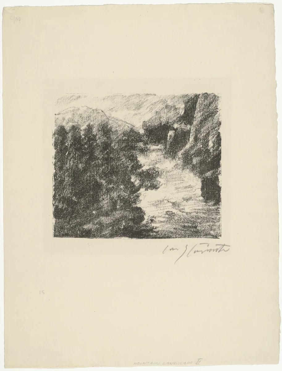 Mountain Stream (Wildbach) from the portfolio Swiss Landscapes (Schweizer Landschaften) by Lovis Corinth, print, 1924