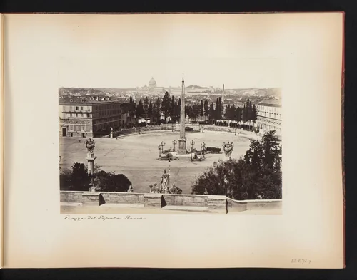 Piazza del Popolo te Rome, met de Sint-Pietersbasiliek op de achtergrond, Italië by anonymous, book, 1870-1890