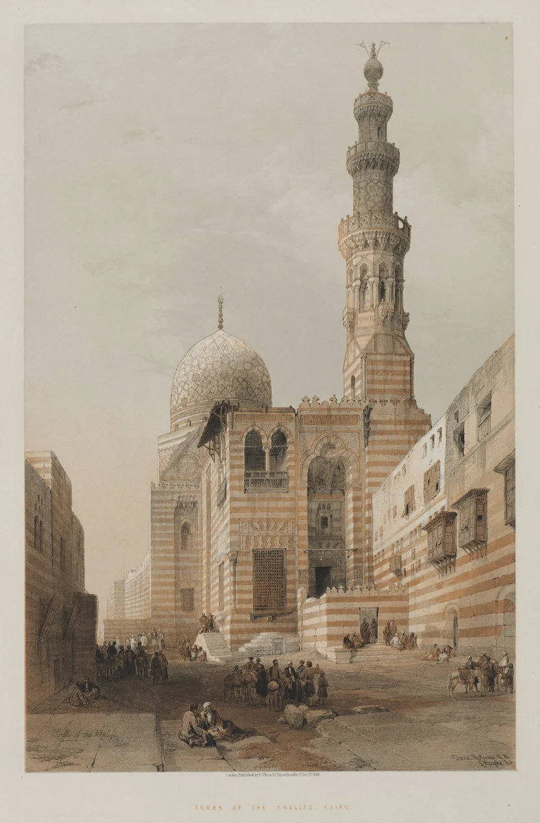Egypt and Nubia, Volume III: Tombs of the Khalifs, Cairo by Louis Haghe, print, 1848