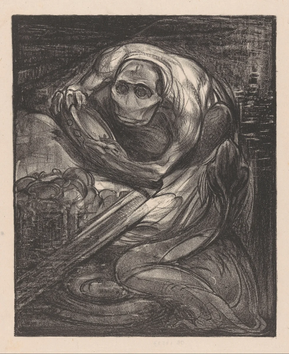 Monster met schaal by Johannes Josephus Aarts, print, 1881-1934