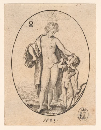 Venus and Cupid by Hendrick Goltzius, print, 1583