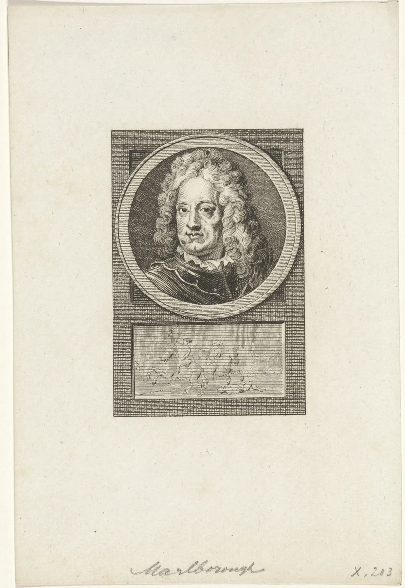 Portret van John Churchill, hertog van Marlborough by Reinier Vinkeles, print, 1783-1795