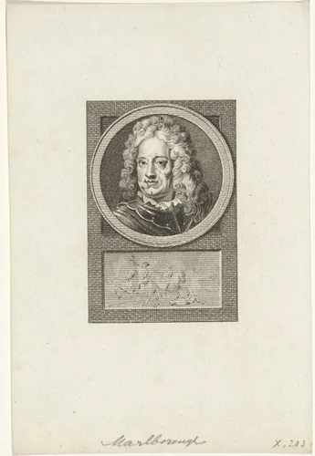 Portret van John Churchill, hertog van Marlborough by Reinier Vinkeles, print, 1783-1795