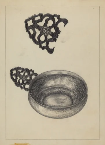Silver Porringer by Rollington Campbell, index of american design, 1936