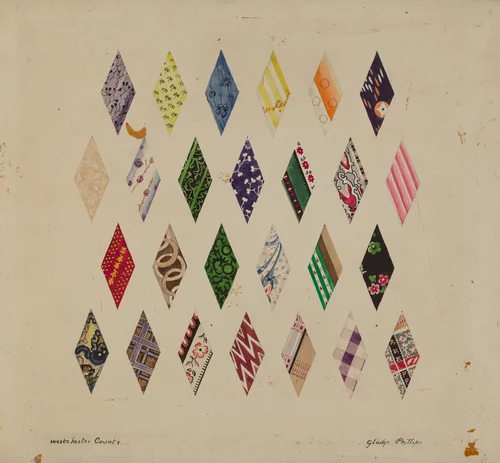 Details of Patchwork Quilt by Gladys Phillips, index of american design, 1937