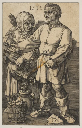 The Peasant Couple at Market (copy) by Albrecht Dürer, print, 1485-1528