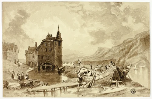 Fishing Boats Near Greves by Elizabeth Murray, drawing, 1835-1882