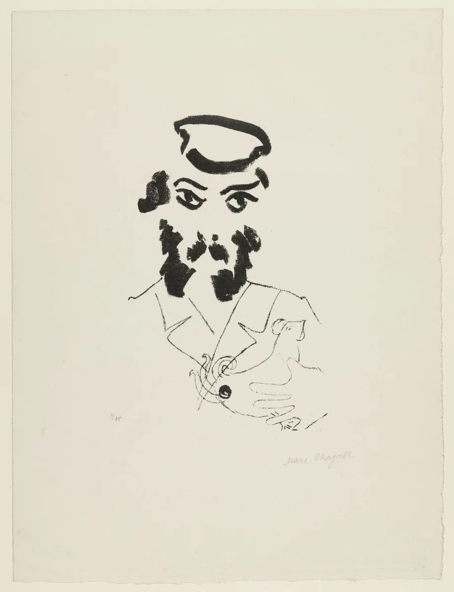 Man with Hen (L'Homme à la poule) by Marc Chagall, print, 1922