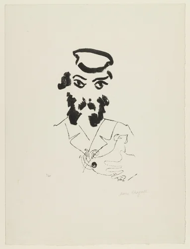 Man with Hen (L'Homme à la poule) by Marc Chagall, print, 1922