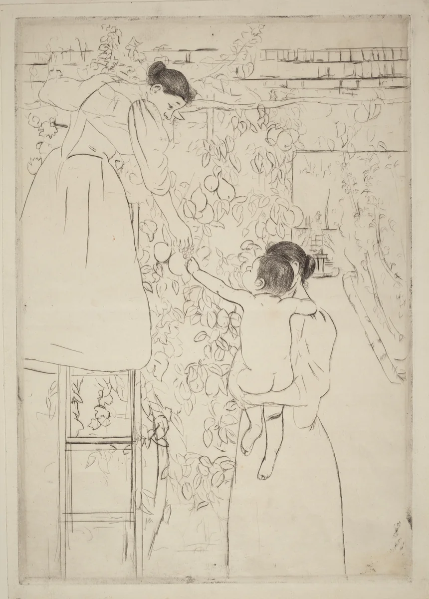 Gathering Fruit by Mary Cassatt, print, 1893