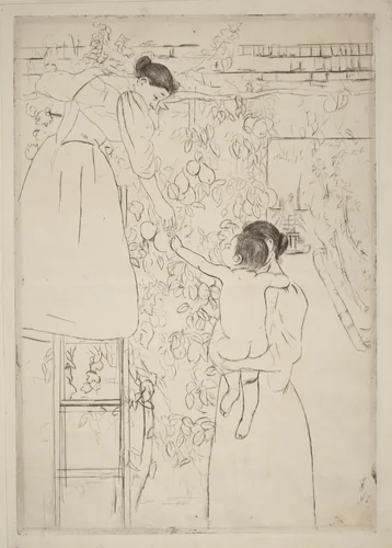 Gathering Fruit by Mary Cassatt, print, 1893