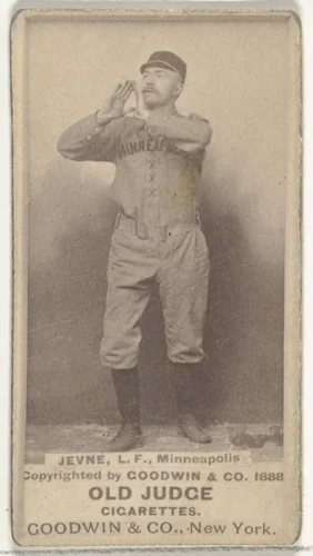 Frederick B. "Ned" Jevne, Left Field, Minneapolis, from the Old Judge series (N172) for Old Judge Cigarettes by Goodwin & Company, photograph, 1888