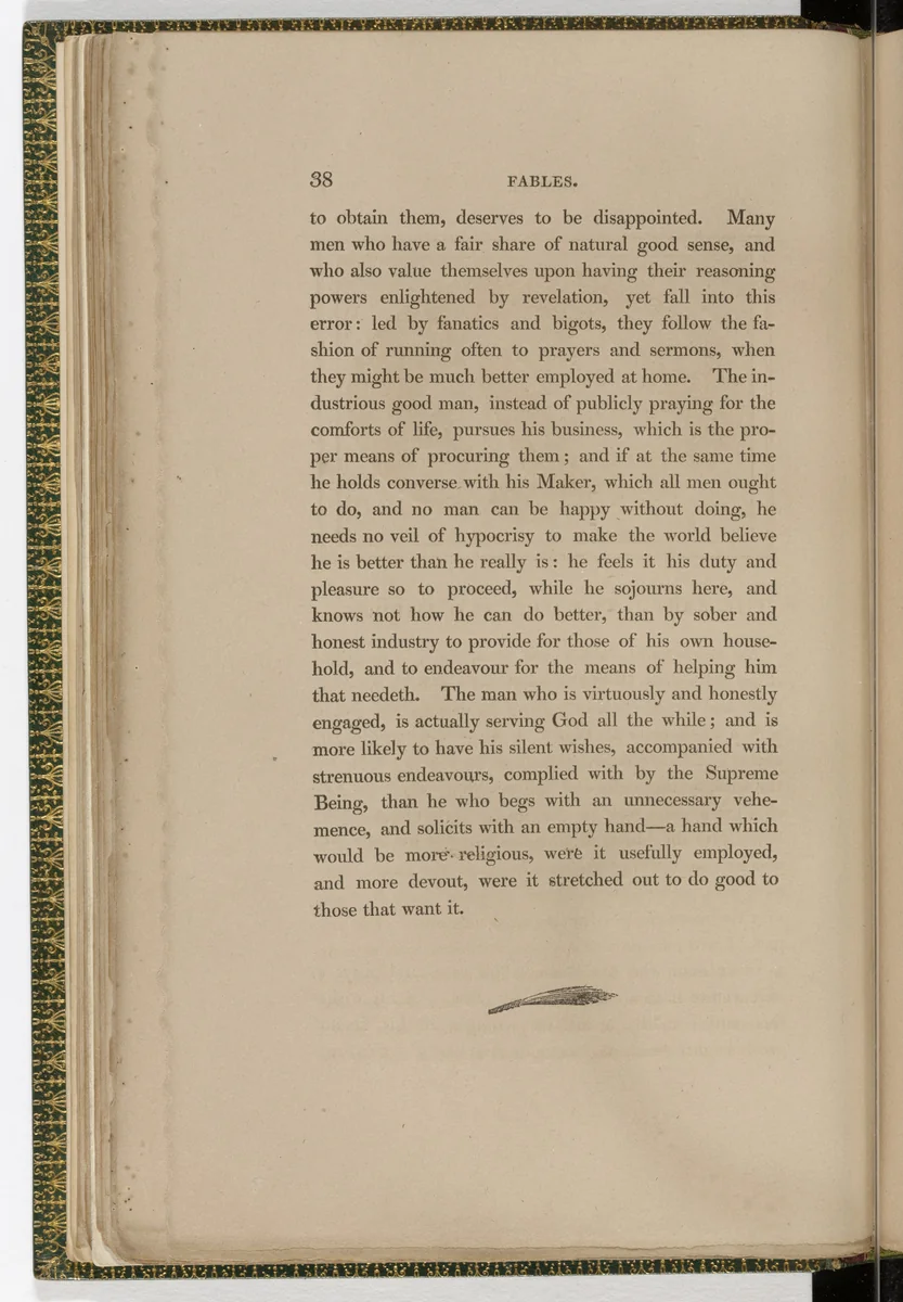 Tailpiece (page 38) from The Fables of Aesop by Thomas Bewick, illustrated book, 1818