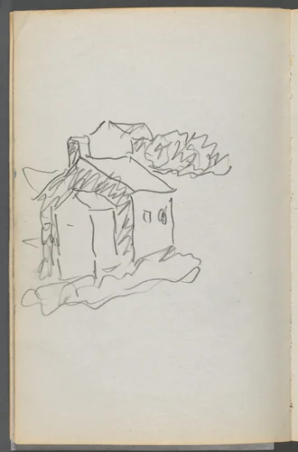 Sketchbook, The Dells, N° 127, page 046: House by Maurice Prendergast, book, 1919-1921