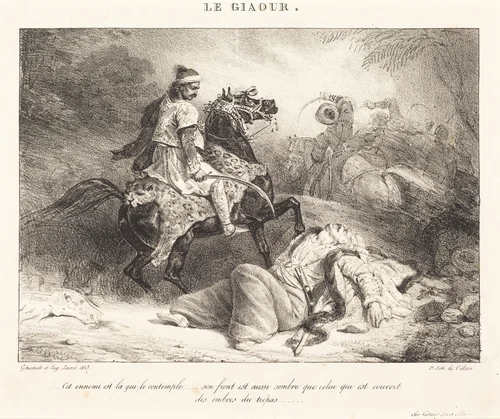 Le Giaour (The Infidel) by Théodore Gericault; Eugène Louis Lami, print, 1823